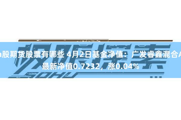 a股期货股票有哪些 4月2日基金净值：广发睿鑫混合A最新净值0.7232，涨0.04%